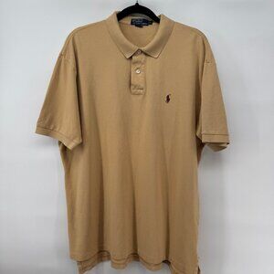 Polo Ralph Lauren Shirt Mens Tan Beige Size XL Short Sleeve